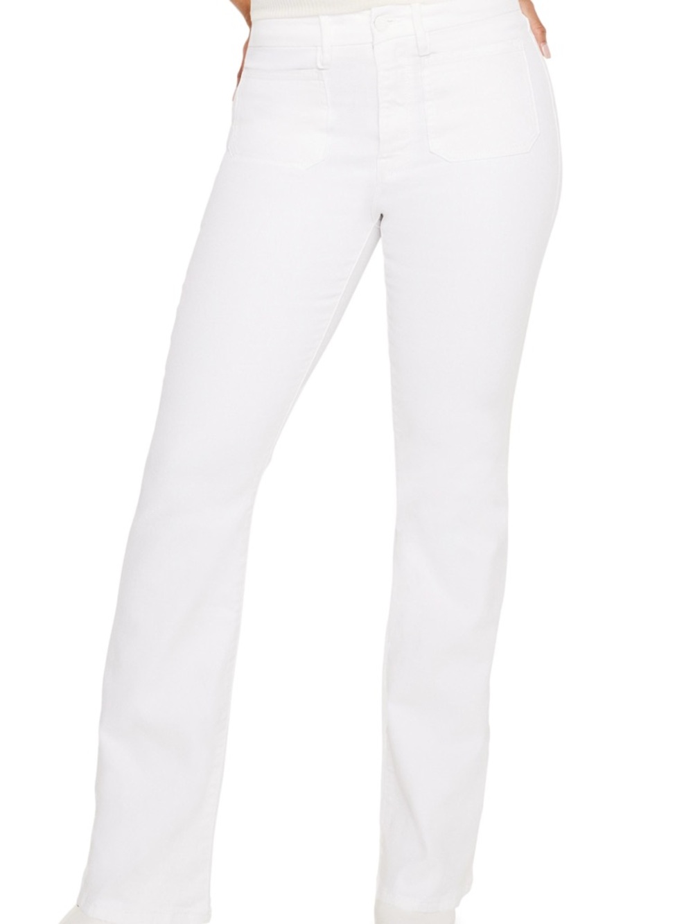 Good American High-Rise White Straight-Leg Jeans